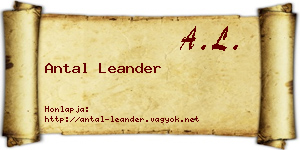 Antal Leander névjegykártya